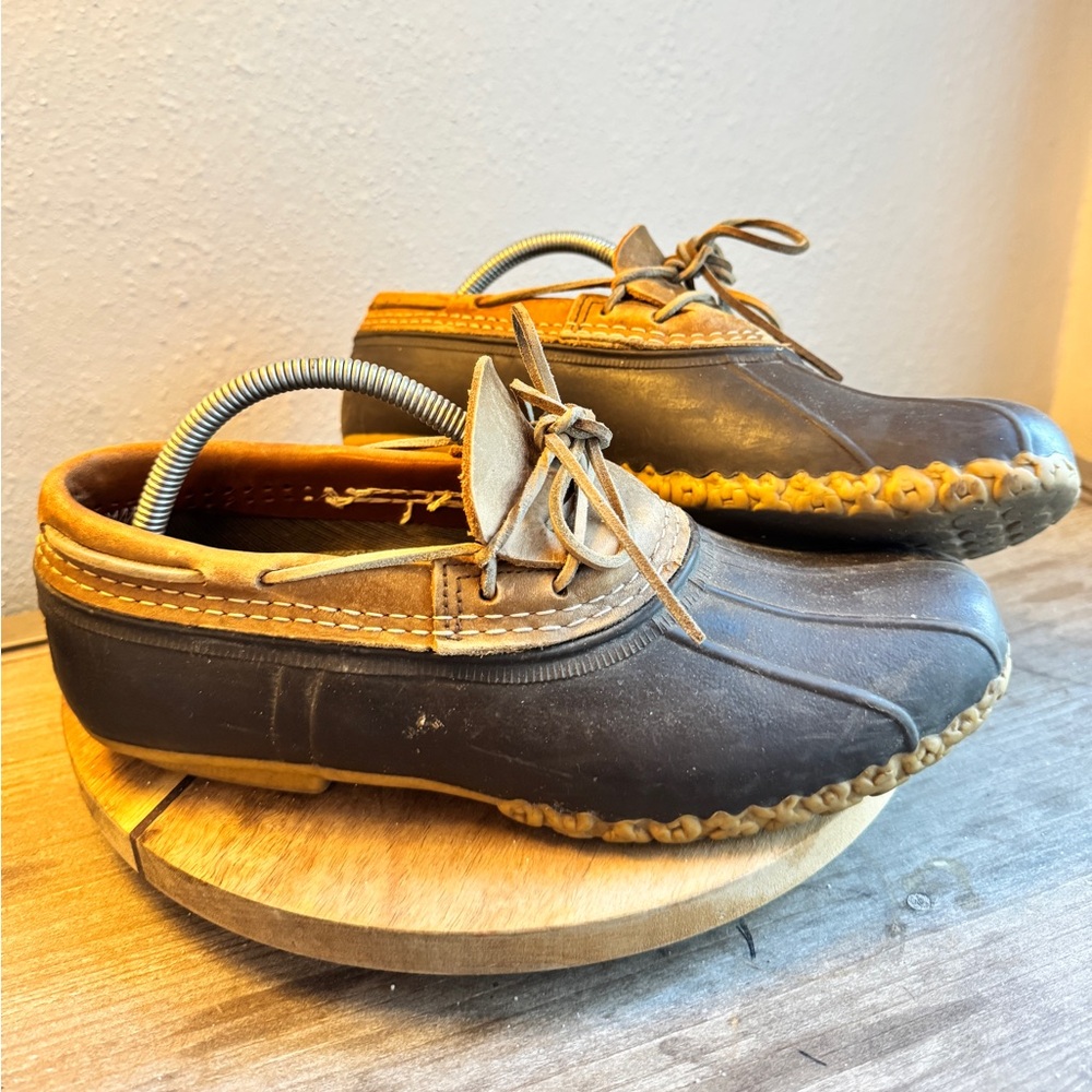 Vintage LL Bean Womens size 9.5 Maine Duck Boots Low brown tan leather